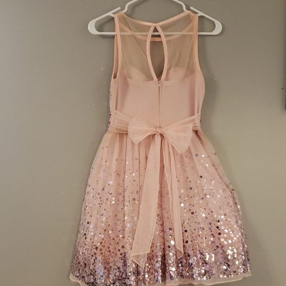 New Pink Tulle Sequin & Mesh Dress Size 7 Juniors - Picture 2 of 8
